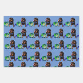 可愛いダッチンラブラッピング紙48x73cm ラッピングペーパーシート (正面3)