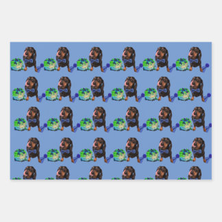 可愛いダッチンラブラッピング紙48x73cm ラッピングペーパーシート