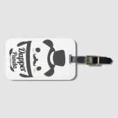 可愛いダッパーパンダのトップハット着用 ラゲッジタグ (正面横)