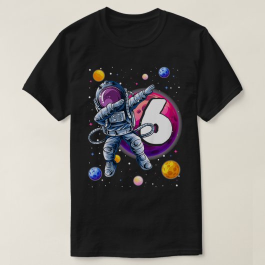 可愛いダビング小さな宇宙飛行士6歳6歳 Tシャツ (デザイン正面)