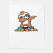 可愛いダビング自閉症意識自閉症の子供 フリースブランケット (正面)