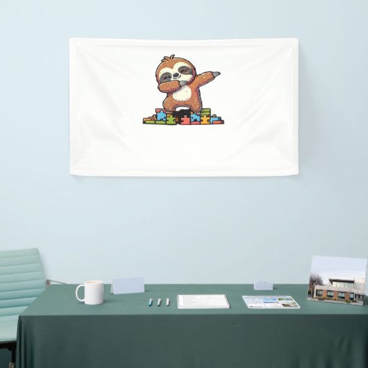 可愛いダビング自閉症意識自閉症の子供 横断幕 (トレードショー)