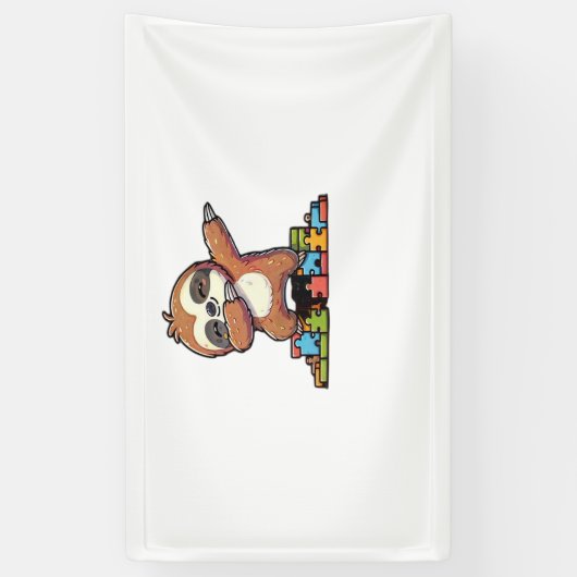 可愛いダビング自閉症意識自閉症の子供 横断幕 (縦)