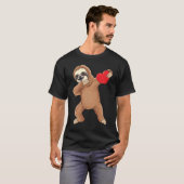 可愛いダビングsloth保持ハートlove sloth価 tシャツ (正面フル)