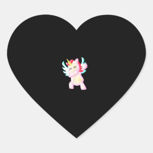 可愛いダビングUnicornシャツ_ユニコーンおもしろいエンジェルD ハートシール