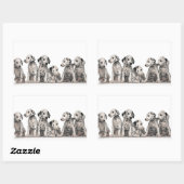 可愛いダミュ子犬の子犬の子犬 長方形シール (シート)