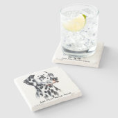 可愛いダルマチアをパーソナライズ ストーンコースター (横)