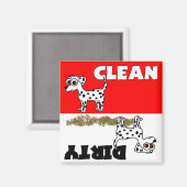 可愛いダルマチアンクリーン/汚い食洗機磁石 マグネット (正面/裏面)