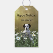 可愛いダルマチアンパピーinデイジー ギフトタグ (正面)