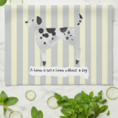 可愛いダルマチアンブルーとクリーストライプのム キッチンタオル (折り畳み)