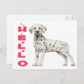 可愛いダルマチアン子犬考えこんにちは ポストカード (正面/裏面)