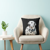 可愛いダルマチアン犬のスポット黒背景 クッション (椅子)