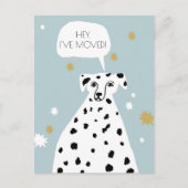可愛いダルマチア犬の新しいアドレスの移動発表 ポストカード (正面)