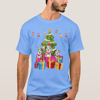 可愛いダルマチア犬クリスマスツリーの装飾 Tシャツ