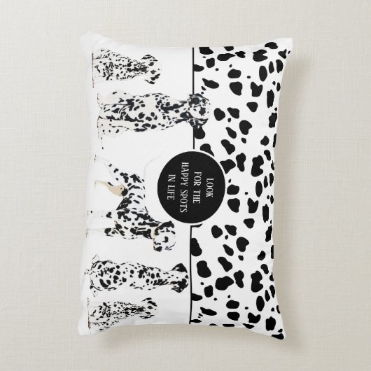 可愛いダルマティア黒白ハッピースポット アクセントクッション (裏面(縦))