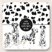 可愛いダルマティア黒白ハッピースポット コースター (正面)