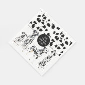 可愛いダルマティア黒白ハッピースポット スタンダードランチョンナプキン (角)