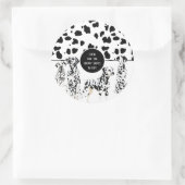 可愛いダルマティア黒白ハッピースポット ラウンドシール (バッグ)