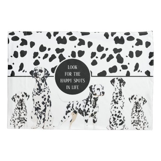 可愛いダルマティア黒白ハッピースポット 枕カバー (裏面)