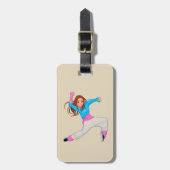 可愛いダンサーヒップホップの女の子 ラゲッジタグ (正面縦)