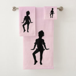 可愛いダンサーピンク バスタオルセット