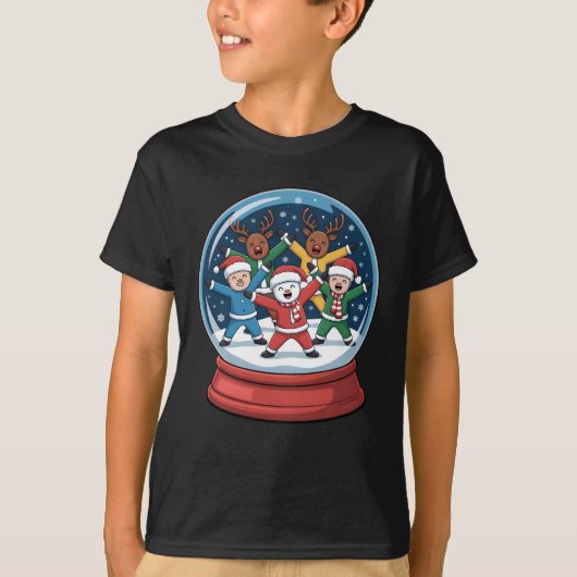 可愛いダンスクリスマススノーグローブ Tシャツ (正面)