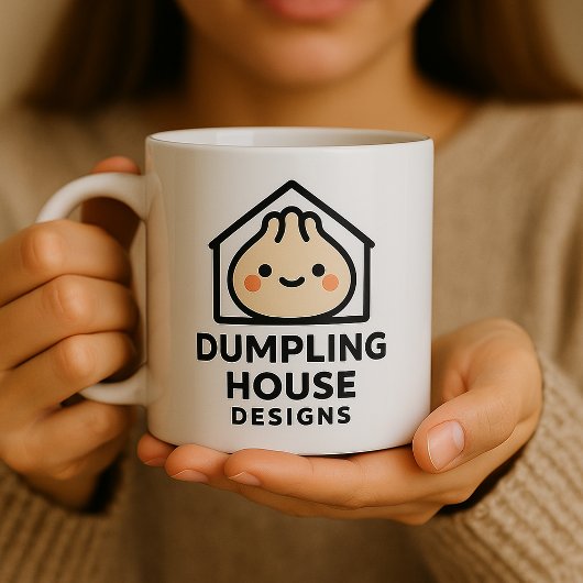 可愛いダンピングハウスデザインロゴ コーヒーマグカップ