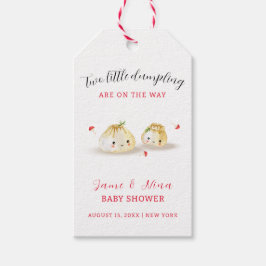 可愛いダンピングマッシュルームツインベビーシャワー ギフトタグ