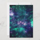 可愛いダークパープルグリーンフェイクグリッタークリスマス 招待状 (裏面)