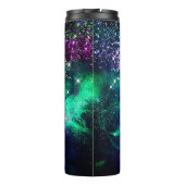 可愛いダークパープルグリーンフェイクグリッターモノグラム タンブラー (裏面)