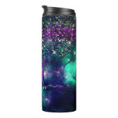 可愛いダークパープルグリーンフェイクグリッターモノグラム タンブラー (回転右)