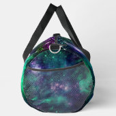 可愛いダークパープルグリーンフェイクグリッターモノグラム ダッフルバッグ (右)