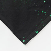 可愛いダークパープルグリーンフェイクグリッターモノグラム フリースブランケット (角)