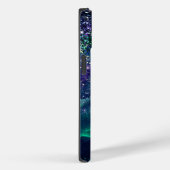 可愛いダークパープルグリーンフェイクグリッターモノグラム Case-Mate iPhoneケース (裏面 / 右)