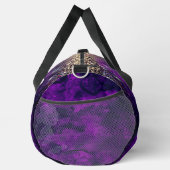 可愛いダークパープル金ゴールドフェイクグリッターモノグラム ダッフルバッグ (右)