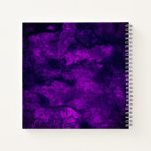 可愛いダークパープル金ゴールドフェイクグリッターモノグラム ノートブック (裏面)