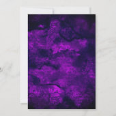 可愛いダークパープル金ゴールドフェイクグリッターモノグラム 招待状 (裏面)