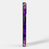 可愛いダークパープル金ゴールドフェイクグリッターモノグラム Case-Mate iPhoneケース (裏面 / 右)