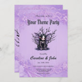 可愛いダークフェアリーとこうもり翼。 招待状 (正面/裏面)