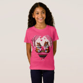 可愛いチップマンクスとキャンディハート Tシャツ (正面フル)