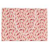 可愛いチパターン（の模様が）あるリペッパーのピンク大きなギフトバ ラージペーパーバッグ (裏面)