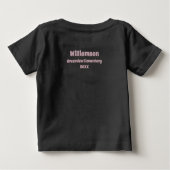 可愛いチビ（小さくかわいく書いた感じ）かわいいコルギネームスクール一年後 ベビーTシャツ (裏面)