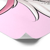 可愛いチビ(小さくかわいく書いた感じ)のガールとバンニー耳のポスター ポスター (角)