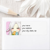 可愛いチビ（小さくかわいく書いた感じ）の女の子バニーの耳のret住所 シール (インサイチュ)