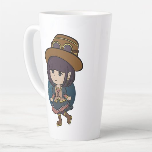 可愛いチビ（小さくかわいく書いた感じ）アニメガールマグ カフェラテマグ (左アングル)