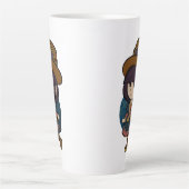 可愛いチビ（小さくかわいく書いた感じ）アニメガールマグ カフェラテマグ (正面)