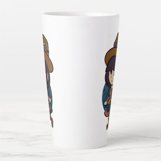 可愛いチビ（小さくかわいく書いた感じ）アニメガールマグ カフェラテマグ (正面)