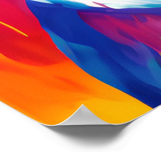 可愛いチホアフ、ダウンロードデジタカラフルルアートドッグ ポスター (角)