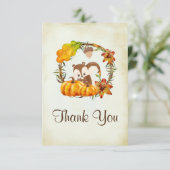 可愛いチムンクとカボチャの赤ちゃん感謝していシャワー サンキューカード (スタンド正面)