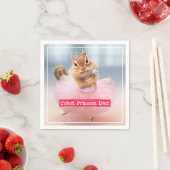 可愛いチムンクバレリーナinチュツat Dance Studio スタンダードカクテルナプキン (インサイチュ)